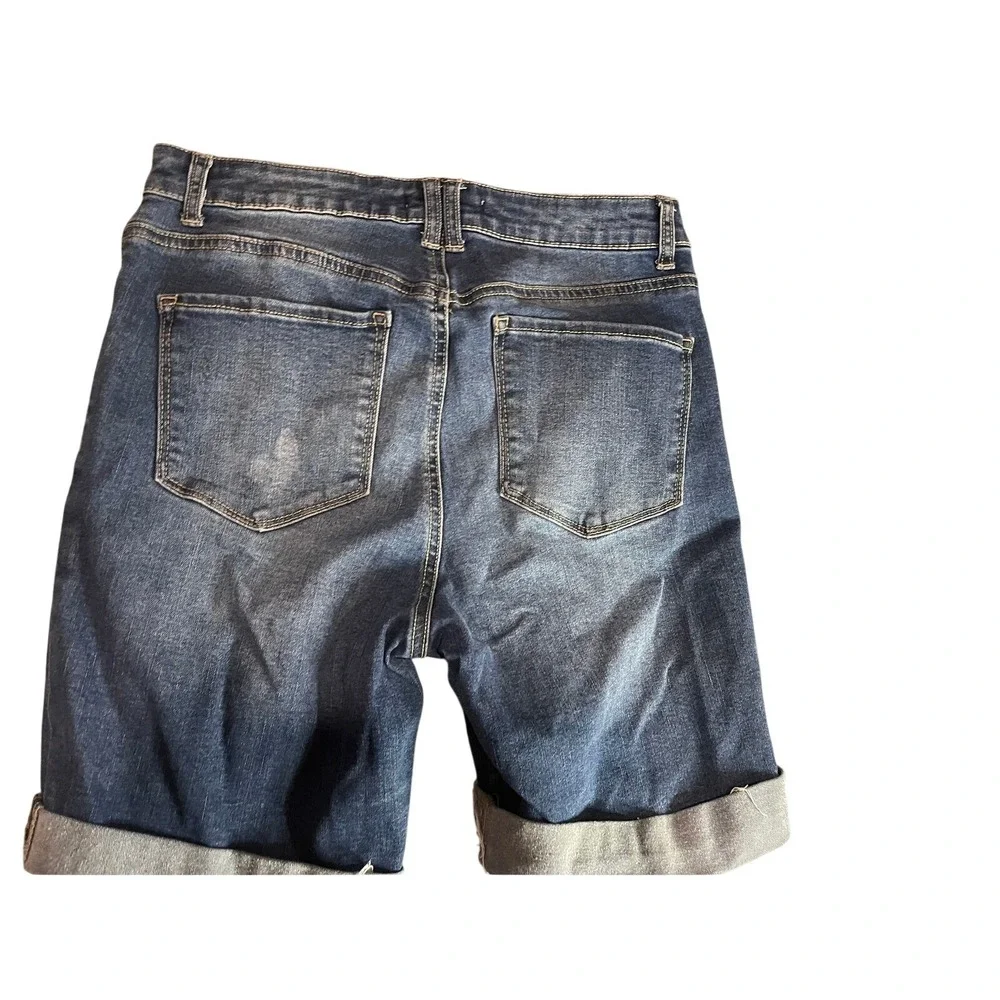 Copper Key Women's Size 7 Denim Jean Shorts Dark Wash Cuffed Casual